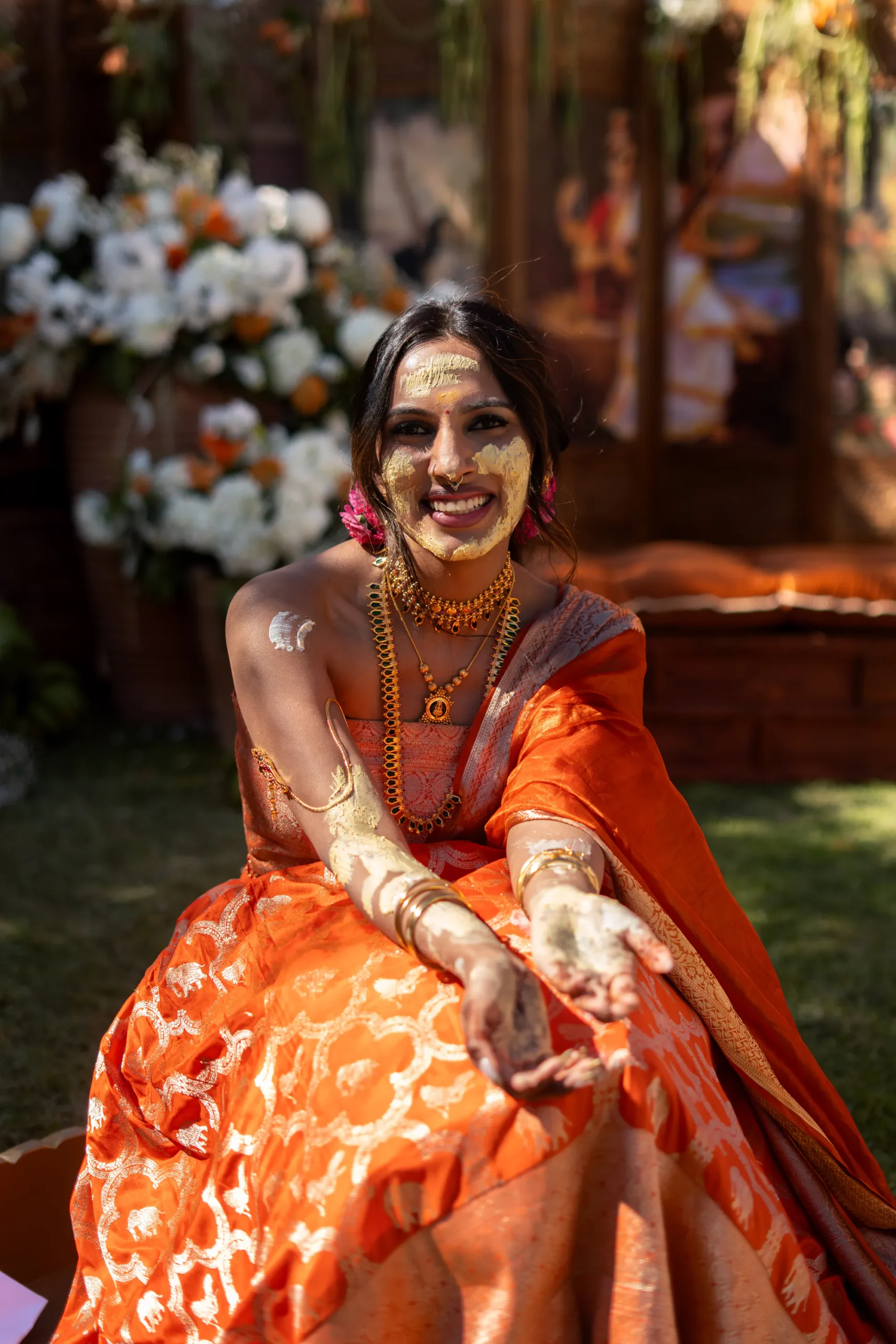 Indian wedding in Morocco: mandap ceremony in a Marrakech riad courtyard
