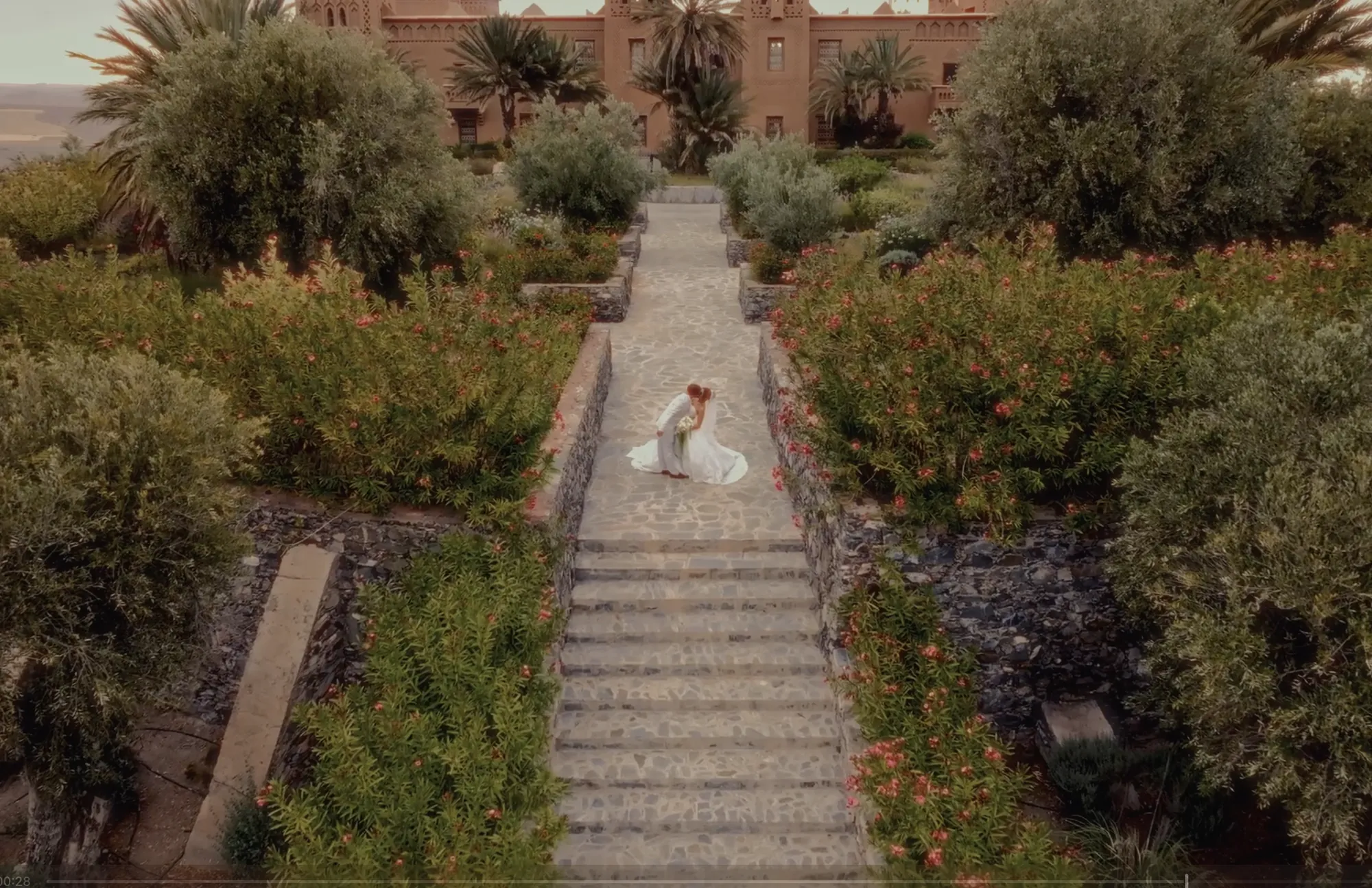 Wedding aerial footage over the Atlas, shot legally by a permitted drone in Morocco crew