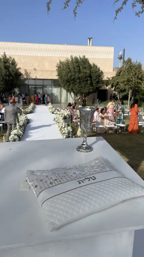 Ketubah signing before a Jewish wedding ceremony in Marrakech, Morocco