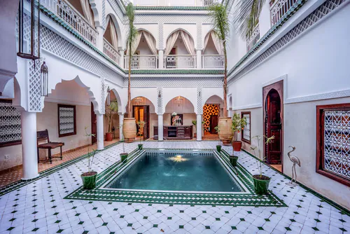 How much does a wedding in Morocco cost: intimate riad wedding reception in Marrakech