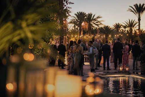 Garden estate wedding reception in the Palmeraie, Marrakech