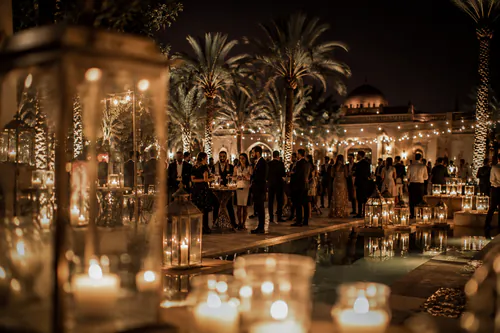 Late night dancing at a Marrakech wedding reception with open bar
